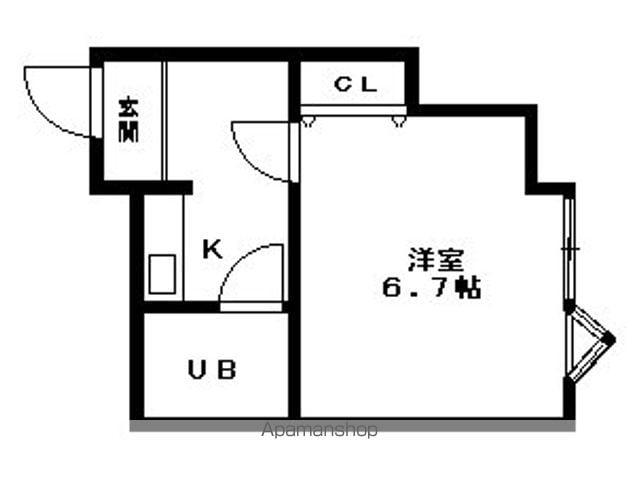 カンサ石山(1K/5階)の間取り写真