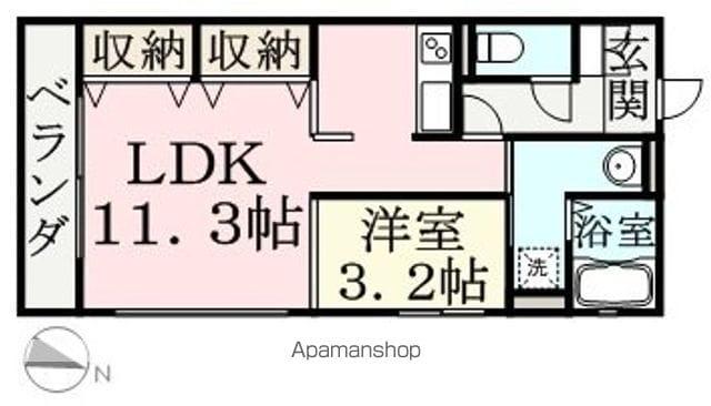 LIVEFLAT EBATA(1LDK/2階)の間取り写真