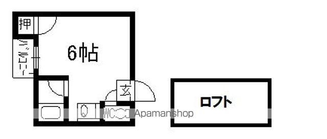みどりハイツ(ワンルーム/2階)の間取り写真