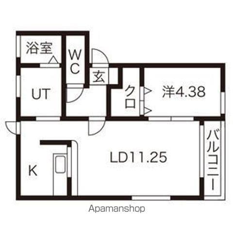 PRIMROSE浅岸Ⅰ棟(1LDK/1階)の間取り写真