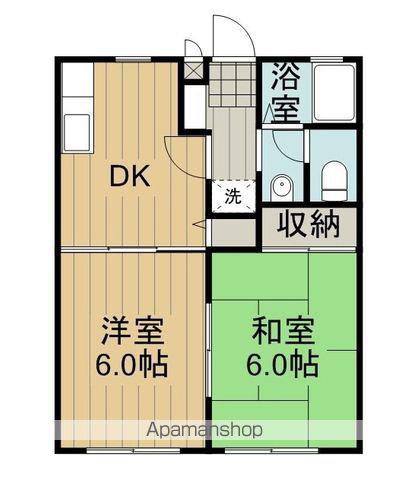 サンビレッジ八番街 C棟(2DK/2階)の間取り写真