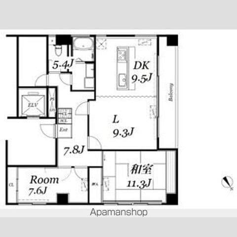 八丁堀共同ビル(2LDK/7階)の間取り写真