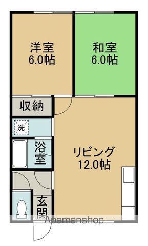 鳥里ハイツ(2LDK/1階)の間取り写真
