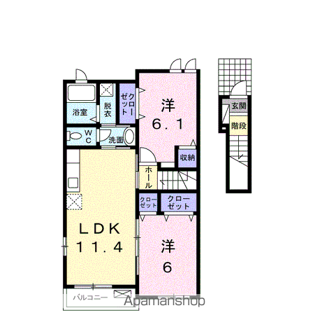 サン・オアシスⅠ(2LDK/2階)の間取り写真