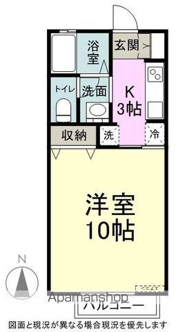 グランレヴリー(1K/2階)の間取り写真