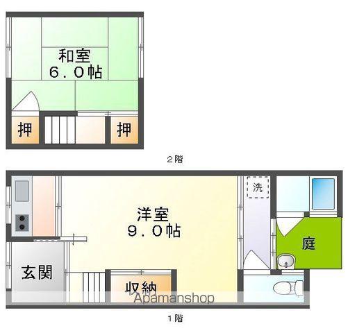 岡山電軌東山本線 門田屋敷駅 徒歩5分 2階建 築61年(2K)の間取り写真