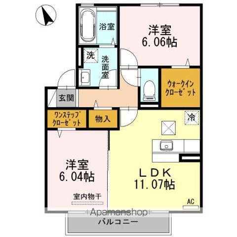 D-ROOM花ヶ浦(2LDK/1階)の間取り写真