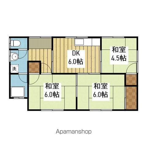 伊予鉄道横河原線 北久米駅 徒歩5分 1階建 築54年(3DK)の間取り写真