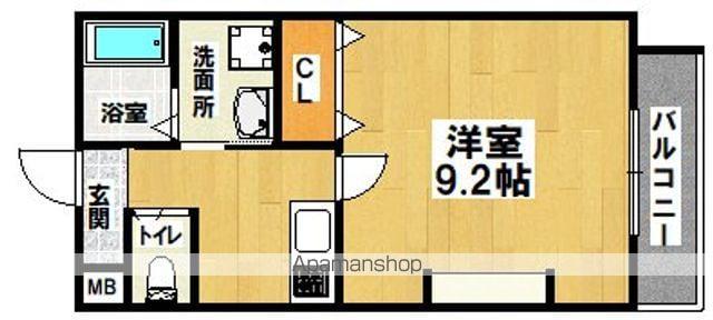 ジーイートワ(1K/2階)の間取り写真