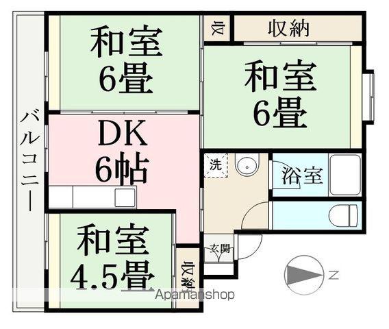 ファーストレジデンス三国1号棟(3DK/4階)の間取り写真