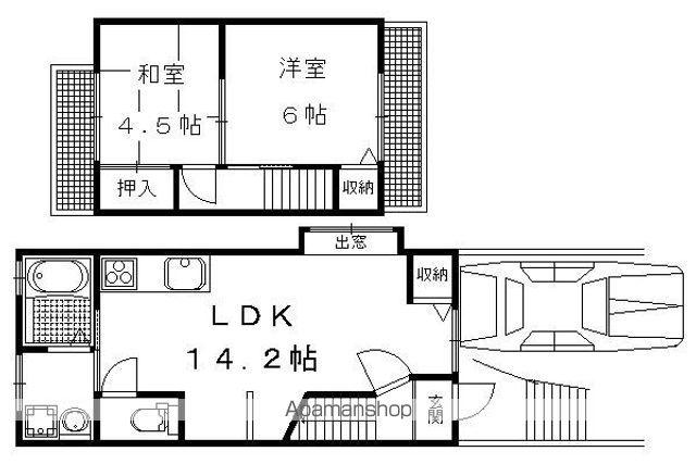 北箱ノ井町貸家(2LDK)の間取り写真