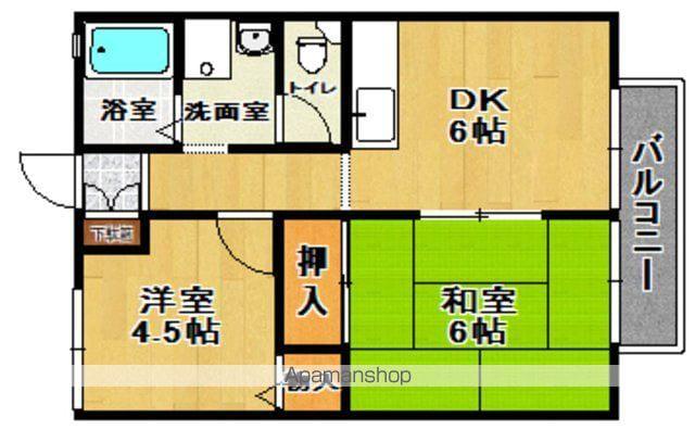 プレジュールFUKUHARA(2DK/2階)の間取り写真