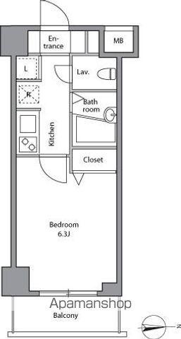 レジディア上落合(1K/3階)の間取り写真