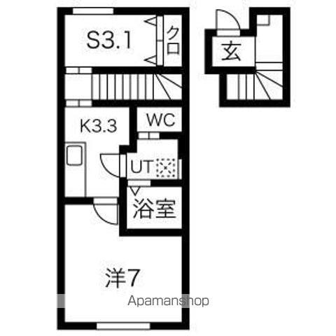 RESI大沢川原Ⅱ(1K/2階)の間取り写真