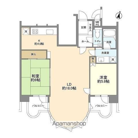 ルネ小岩(2LDK/3階)の間取り写真