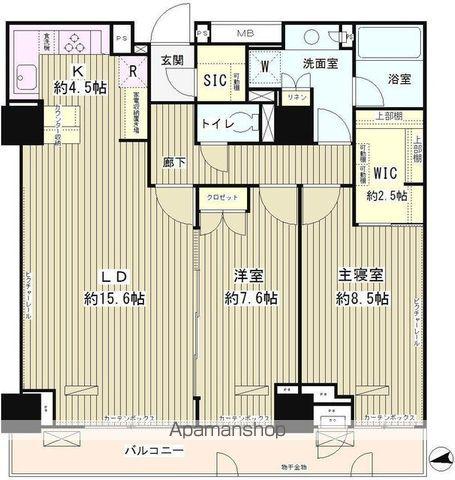 パークアヴェニュー神南(2LDK/10階)の間取り写真