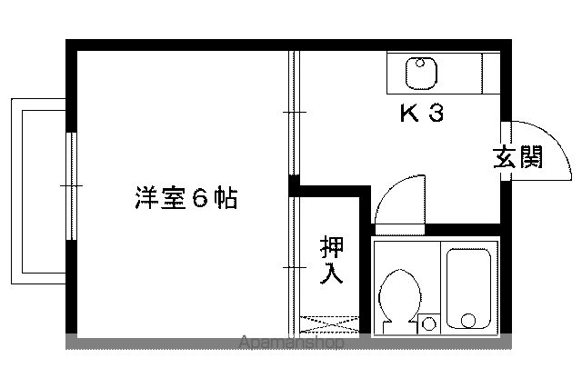 サンハイツ(1K/2階)の間取り写真