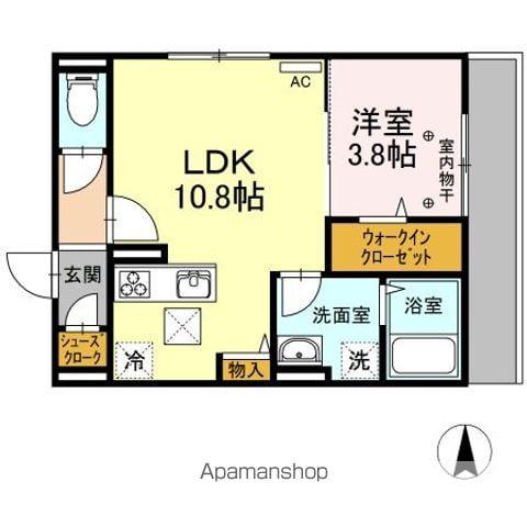 メゾン伊都 A棟(1LDK/1階)の間取り写真