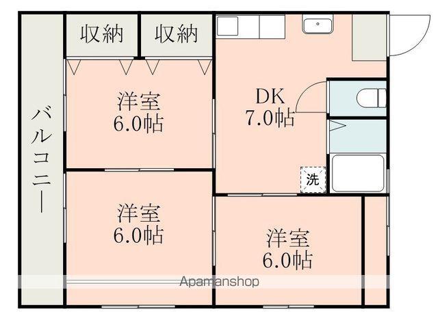 DREAM90 2号棟(3DK/1階)の間取り写真