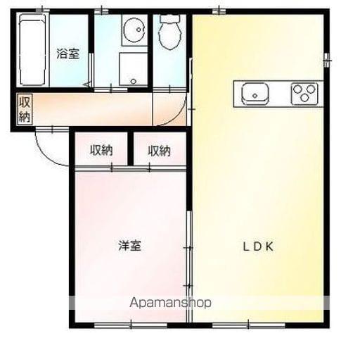 ルントベルクB(1LDK/1階)の間取り写真