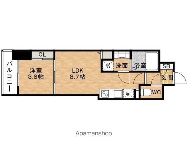 MIRAGE PALACE 本町DEPART(1LDK/5階)の間取り写真
