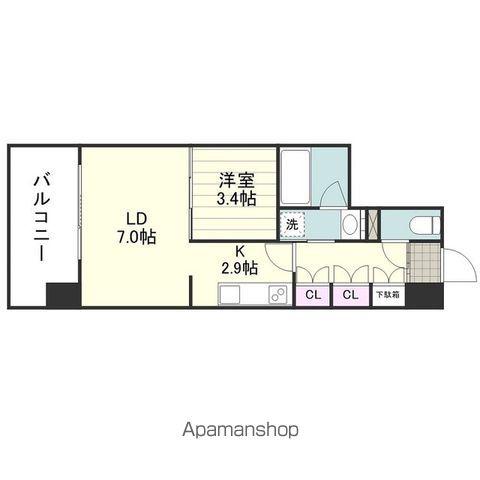 RJRプレシア郡元(1LDK/6階)の間取り写真