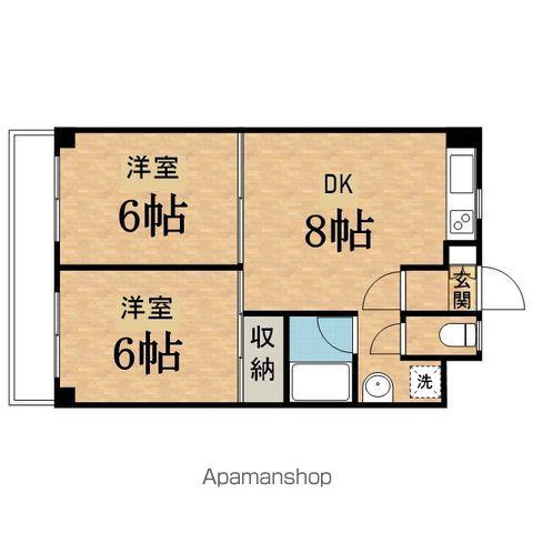 キャッスル都(2DK/4階)の間取り写真