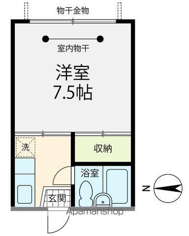 ジュピタルⅡ(1K/1階)の間取り写真
