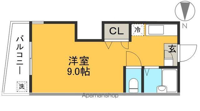 アバンギャルド(ワンルーム/3階)の間取り写真