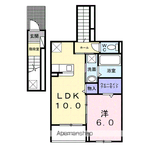 イーケートラスト(1LDK/2階)の間取り写真