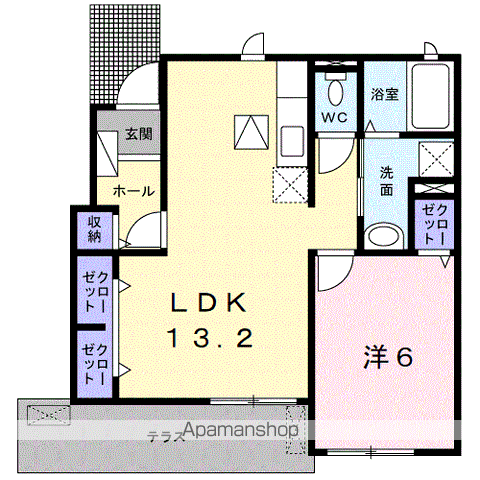 サーレ・春日(1LDK/1階)の間取り写真