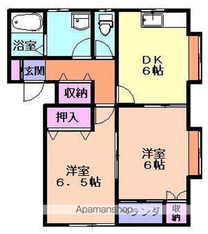 タウンハウス桜町C棟(2DK/1階)の間取り写真