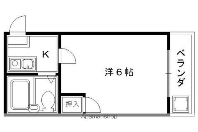 ドリームカム桂(1K/2階)の間取り写真