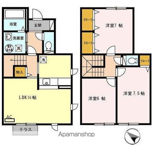 リビングタウン石川　Ｃ(3LDK)の間取り写真