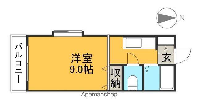 WIN LEGENDⅡ(ワンルーム/2階)の間取り写真