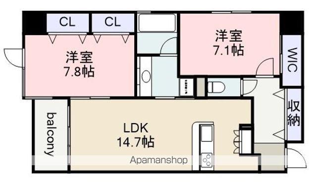 AREX丸の内(2LDK/12階)の間取り写真