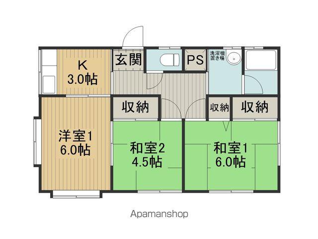 三の丸ハイツA棟(3K/1階)の間取り写真