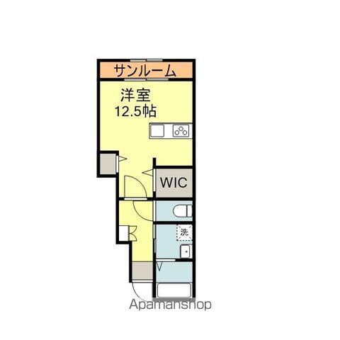 ガーデンヒルズY(ワンルーム/1階)の間取り写真