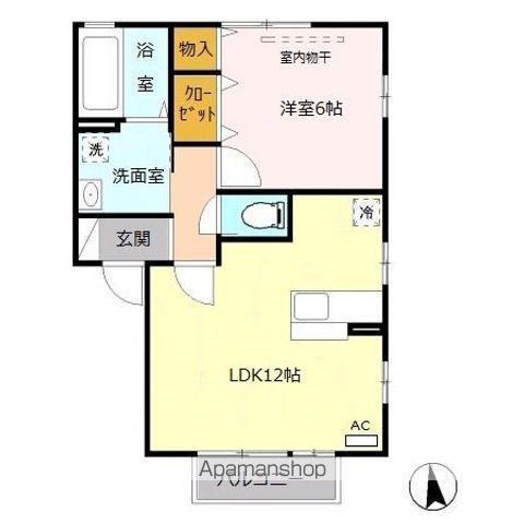 サンモール(1LDK/2階)の間取り写真