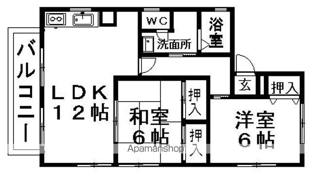 エンペサール(2LDK/2階)の間取り写真