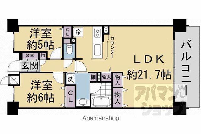 パデシオン長岡京西山天王山駅前(2LDK/8階)の間取り写真