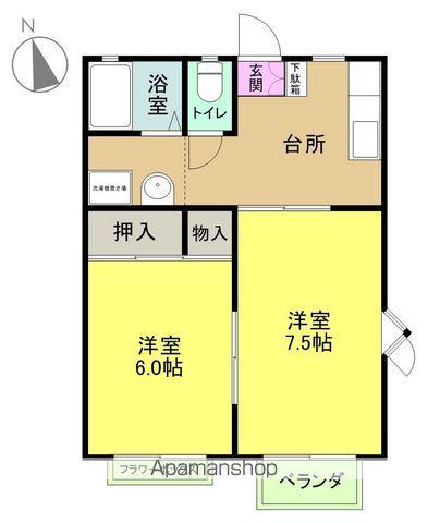 ユニオンシティ(2K/1階)の間取り写真