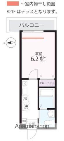 ハーミットクラブハウス横浜桜木町南(1K/3階)の間取り写真