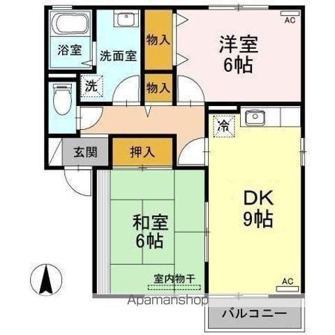 ハイツ曙2(2DK/2階)の間取り写真