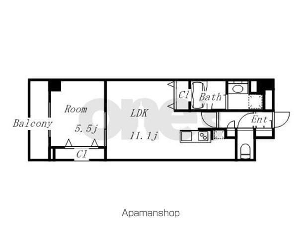グランルクレ新栄イースト(1LDK/6階)の間取り写真