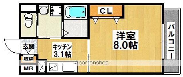 南海電鉄南海本線 堺駅 徒歩7分 11階建 築20年(1K/10階)の間取り写真