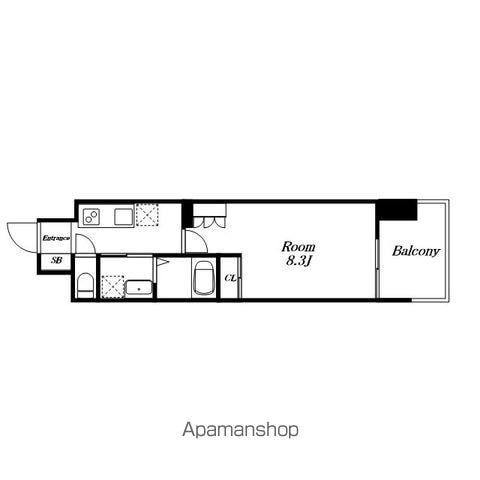 エルミナロッサ(1K/7階)の間取り写真
