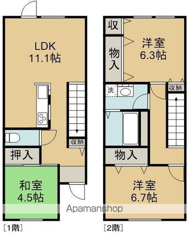 ウエスタンムービーズ(3LDK/2階)の間取り写真