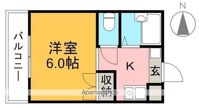 サニーパレス朝倉(1K/1階)の間取り写真