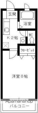 マリーナ大貫(1K/2階)の間取り写真